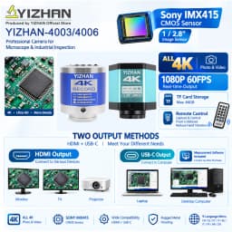YIZHAN 48MP 4K Electronics Soldering Microscope FULL HD 1080P HDMI Camera USB Software 1-150x Lens Stand Shipping From Europe