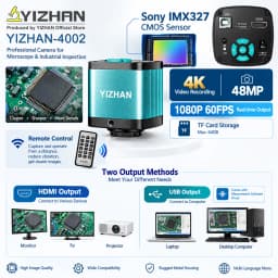 YIZHAN 48MP 4K Electronics Soldering Microscope FULL HD 1080P HDMI Camera USB Software 1-150x Lens Stand Shipping From Europe