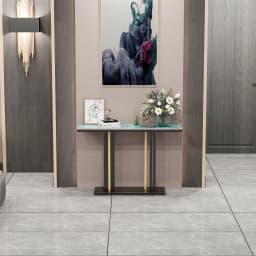 LUVODI Luxury Marble Console Table, Narrow Sofa Table for Living Room Behind Couch, Hallway & Entryway Furniture