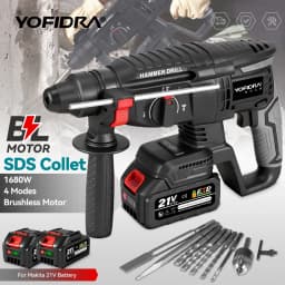 YOFIDRA 26mm Brushless Electric Hammer Drill Cordless Multifunctional Impact Drill Power Tools For Makita 18V Battery Pin
