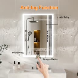LUVODI 20x28" LED Bathroom Mirror Cabinet with Bluetooth,Lighted Storage Vanity Medicine Cabinet, Dimmable Anti-Fog