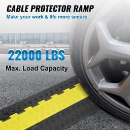 SucceBuy Cable Protector Ramp 5 PCS 2 Channel Heavy Duty Wire Cord Cover Ramp, TPR Flip-Open Top Cover Traffic Speed Bump