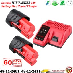 1/2/4Pcs 3.5Ah M12 Battery and M12-18C Charger Set Replace for Milwaukee 12V Power Tools Battery Pin 48-11-2411 48-11-2440