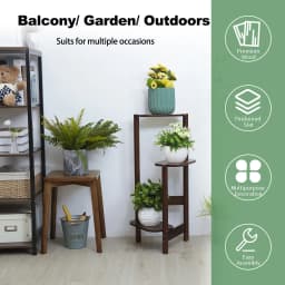 3 Tier Bamboo Tall Corner Plant Rack Planter Stand Flower Pot Holder Storage Rack for Balcony Garden Patio