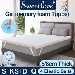 Gel Memory Foam Mattress Topper King Single Queen Double Mattress Pad Mat