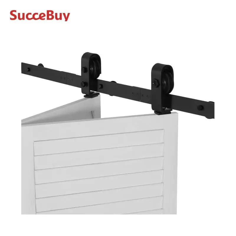 SucceBuy Bi Folding Sliding Barn Door Hardware Track Kit Top Mount Track Kit Slide Smoothly & Quietly Easy to Install for Closet