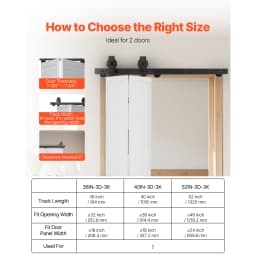 SucceBuy Bi Folding Sliding Barn Door Hardware Track Kit Top Mount Track Kit Slide Smoothly & Quietly Easy to Install for Closet