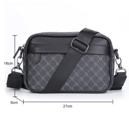 Casual Business Shoulder Messenger Bag Classic Pattern Men Shoulder Crossbody Bag Plaid Designer for Travel Work Male Sling Bags