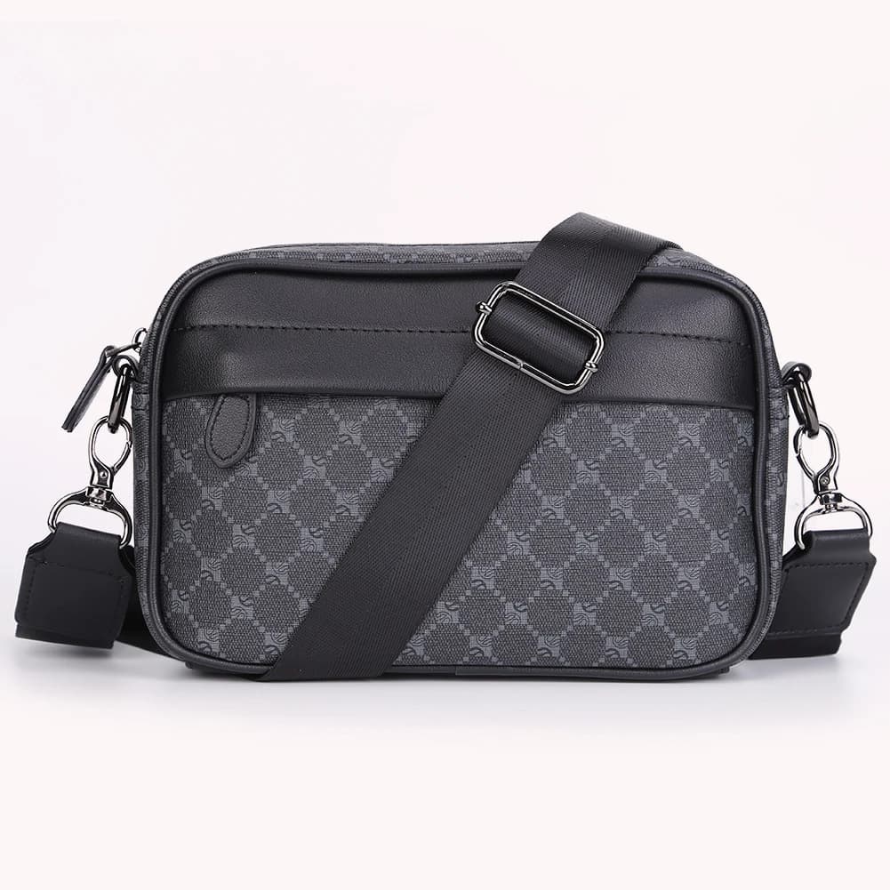 Casual Business Shoulder Messenger Bag Classic Pattern Men Shoulder Crossbody Bag Plaid Designer for Travel Work Male Sling Bags