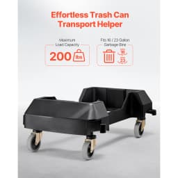 SucceBuy 200 lb Trash Can Dolly Slim Roller Base with 4 Lockable Wheels Rolling Plastic Bin Barrel Cart Fit 16/23 Gal Containers