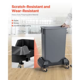 SucceBuy 200 lb Trash Can Dolly Slim Roller Base with 4 Lockable Wheels Rolling Plastic Bin Barrel Cart Fit 16/23 Gal Containers