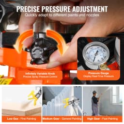 SucceBuy Diaphragm Airless Paint Sprayer Efficiency Cart Airless Paint Sprayer 2000 psi High Pressure Paint Airless Sprayer DIY