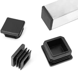 60pcs Black Blanking End Plastic Cap Square Tube Insert Pipe Box Chair Plug