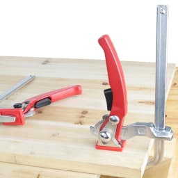 ALLSOME 2pcs Ratcheting Table Clamps, Quick Release Track Saw Clamps, Guide Rail Clamp for MFT Table and Guide Rail System