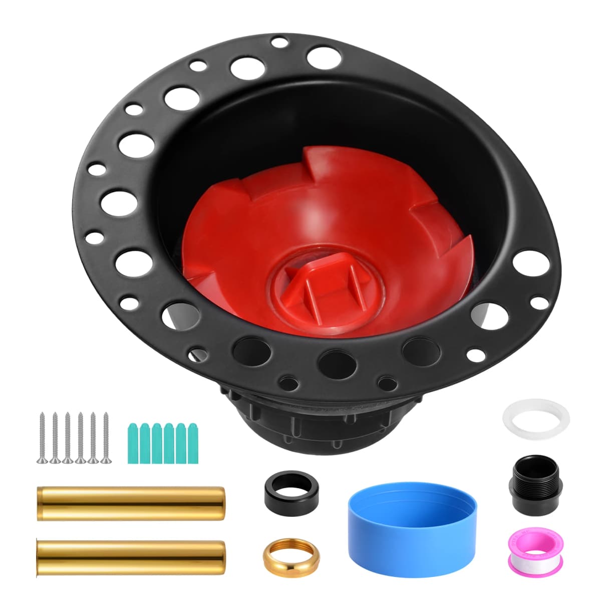 SucceBuy ABS Freestanding Tub Drain Kit 2 Brass Tail Pipes with ABS Adapter of Tailpiece Compatible with Freestanding Bathtubs