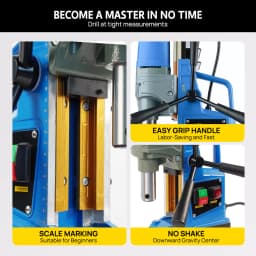 PORIYA Magnetic Drill 1450W 12500N Portable Mag Drill Press 850RPM
