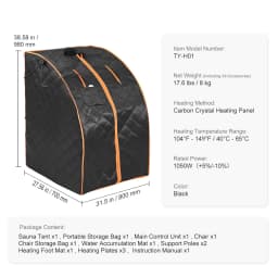 SucceBuy Compact Portable Steam Sauna Tent 1200 Watt, Therapeutic  for Detox Relaxation Time Remote Control Personal  for Home
