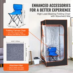 SucceBuy Compact Portable Steam Sauna Tent 1200 Watt, Therapeutic  for Detox Relaxation Time Remote Control Personal  for Home