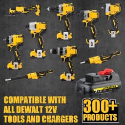 1/2/4Pcs 3.0Ah Li-ion DCB120 Replace for Dewalt 12V Battery Pin Compatible with DCB121 DCB123 DCB125 DCB127 Cordless Power Tools