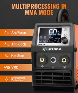 MIG Welder 3 in 1 HITBOX HIM200 Gas MIG Gasless MIG MMA Lift TIG 220V Single Voltage Welding Machine Wire Drawing Gun EU Plug