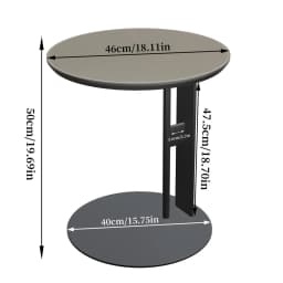 Saddle Leather Side Table C Shape Round Coffee Table Sofa Table Living Room Standing Table