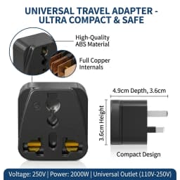 3pcs Universal Travel Adapter Converter US Italy UK EU to AU Wall Charger Power Plug for Australia & New Zealand