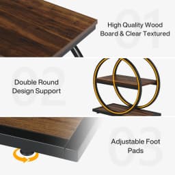 Tribesigns Narrow End Table with 3 Storage Shelves, Wooden Side Table, Industrial Small Sofa Side Table