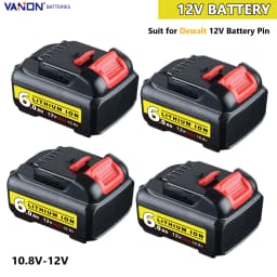 1/2/4Pcs 6.0Ah DCB120 Replace for Dewalt 12V Li-on Battery Pin DCB123 DCB127 DCB122 DCB124 DCB121 Suit for Cordless Power Tools