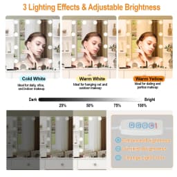 Large White Light Luxury Vanity Set with 3 Color Dimmable Led Mirror, 5 Drawers, Sturdy Frame & Easy Assembly