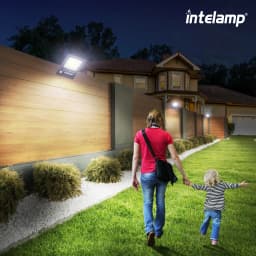 Intelamp 12000mah 3000LM Solar Lights Outdoor Lamp IP66 With Larger Solar Panel Two Motion Sensors For Garden Street Wall Yard
