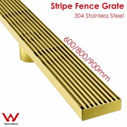 **Sydney Stocks** KYLINS SUS304 Tile Insert / Strip Shower Grate Floor Drain with 50mm Outlet Waste Brushed Gold Black Gun Metal
