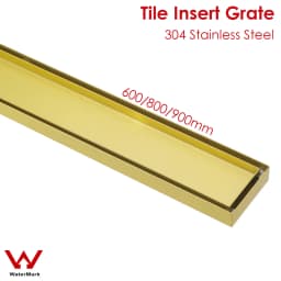 **Sydney Stocks** KYLINS SUS304 Tile Insert / Strip Shower Grate Floor Drain with 50mm Outlet Waste Brushed Gold Black Gun Metal