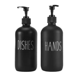Soap Dispenser Set 2 Pack,Contains Dish Soap Dispenser And 16 Oz Glass Soap Dispenser With Pump