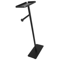 Standing Toilet Paper Holder Stand Stainless Steel Black Tissue Roll Holder Potted Plants Bathroom Standing Toilet Tissue Holder