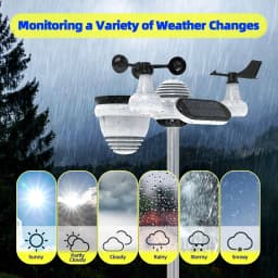 Maxkon 7 in 1 Wireless Weather Station Home Indoor Outdoor Sensor Temperature Humidity Rainfall Barometer Forecast Monitor