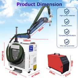 2000W 6 in 1 Laser Battery Welding Stiffener Welding Cleaning Cutting Welding Machine Handheld Fiber Laser Welder for Metal