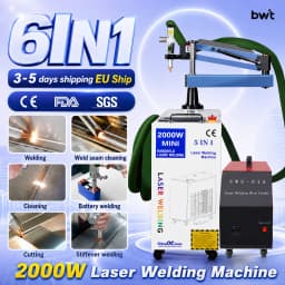 2000W 6 in 1 Laser Battery Welding Stiffener Welding Cleaning Cutting Welding Machine Handheld Fiber Laser Welder for Metal