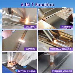 2000W 6 in 1 Laser Battery Welding Stiffener Welding Cleaning Cutting Welding Machine Handheld Fiber Laser Welder for Metal