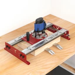 Allsome Trimming Router Base Plate 65 to 132mm Diameter Trimming Machine Workbench Base Adjustable Slider Aluminum Alloy