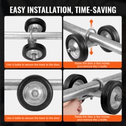SucceBuy Sliding Gate Kit 6” Rolling Gate Hardware Kit Universal Sliding Gate Rollers Track Wheels for Sliding Gates 600lbs Load