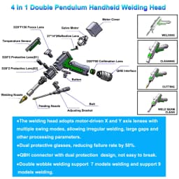 3000W Raycus Double Pendulum Laser Welder with Dual Wire Feeder Machine 4 in 1 Laser Welding Cleaning Cutting for Metal AU Stock