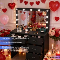 New home dressing table with vanity mirror Features three colour modes and adjustable brightness Ideal birthday gift