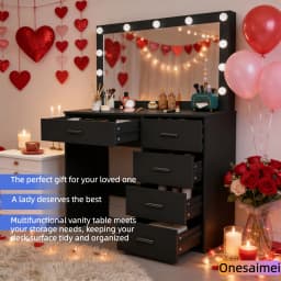 New home dressing table with vanity mirror Features three colour modes and adjustable brightness Ideal birthday gift