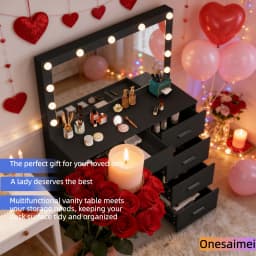 New home dressing table with vanity mirror Features three colour modes and adjustable brightness Ideal birthday gift