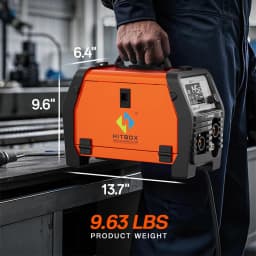 HITBOX 4 in 1 MIG Welder MMA/Gasless MIG/Lift TIG/Spool Gun Synergic Control Inverter Welder Large LED Display HBM145 AU Plug