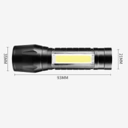 5PCS 900000LM COB LED Flashlight Zoom USB Rechargeable Camping Small Torch Lamp