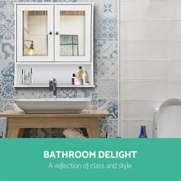 Bathroom Mirror Cabinet Wall Mounted Storage Cupboard for Bathroom Organizer Space Saving Furniture Cabinet with Shelves and Door