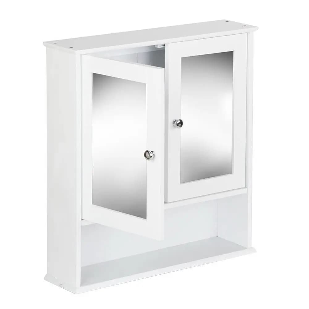Bathroom Mirror Cabinet Wall Mounted Storage Cupboard for Bathroom Organizer Space Saving Furniture Cabinet with Shelves and Door