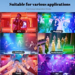 2Pcs 200W 48+8 Strobe Light RGBW 960LED Holiday Ambient Lights DMX512 DJ Disco Lights For Light Show Bar Club Stage Decoration