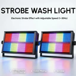 2Pcs 200W 48+8 Strobe Light RGBW 960LED Holiday Ambient Lights DMX512 DJ Disco Lights For Light Show Bar Club Stage Decoration